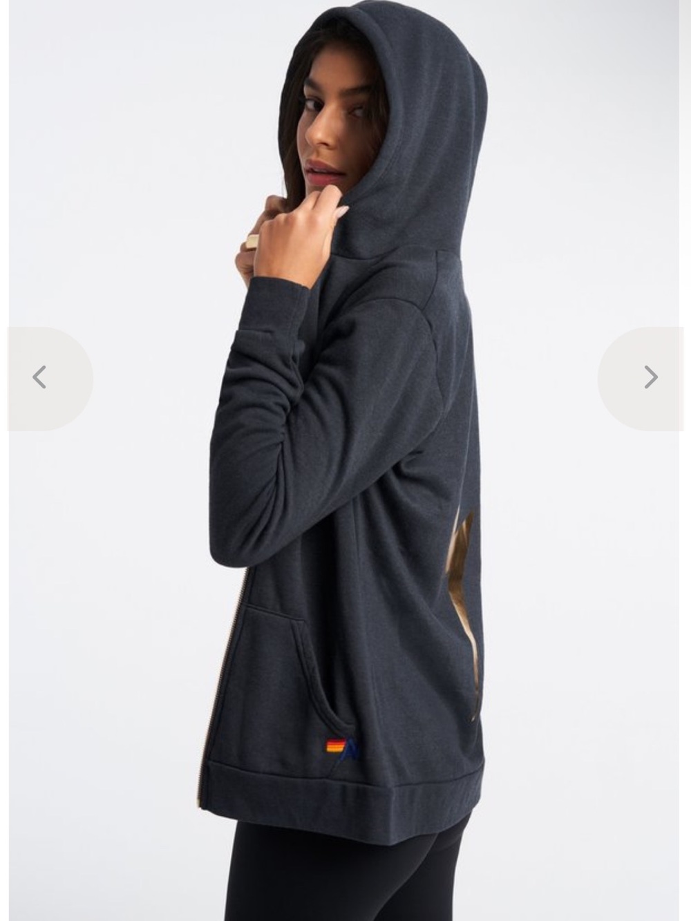 Aviator Nation Zip Up Hoodie Rainbow Logo Unisex XS Metallic Lightening Bolt - Picture 2 of 13